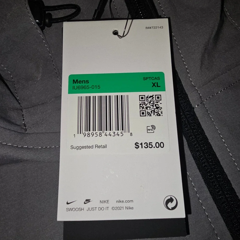 Nike Tech Woven Windrunner Mens XL Grey New